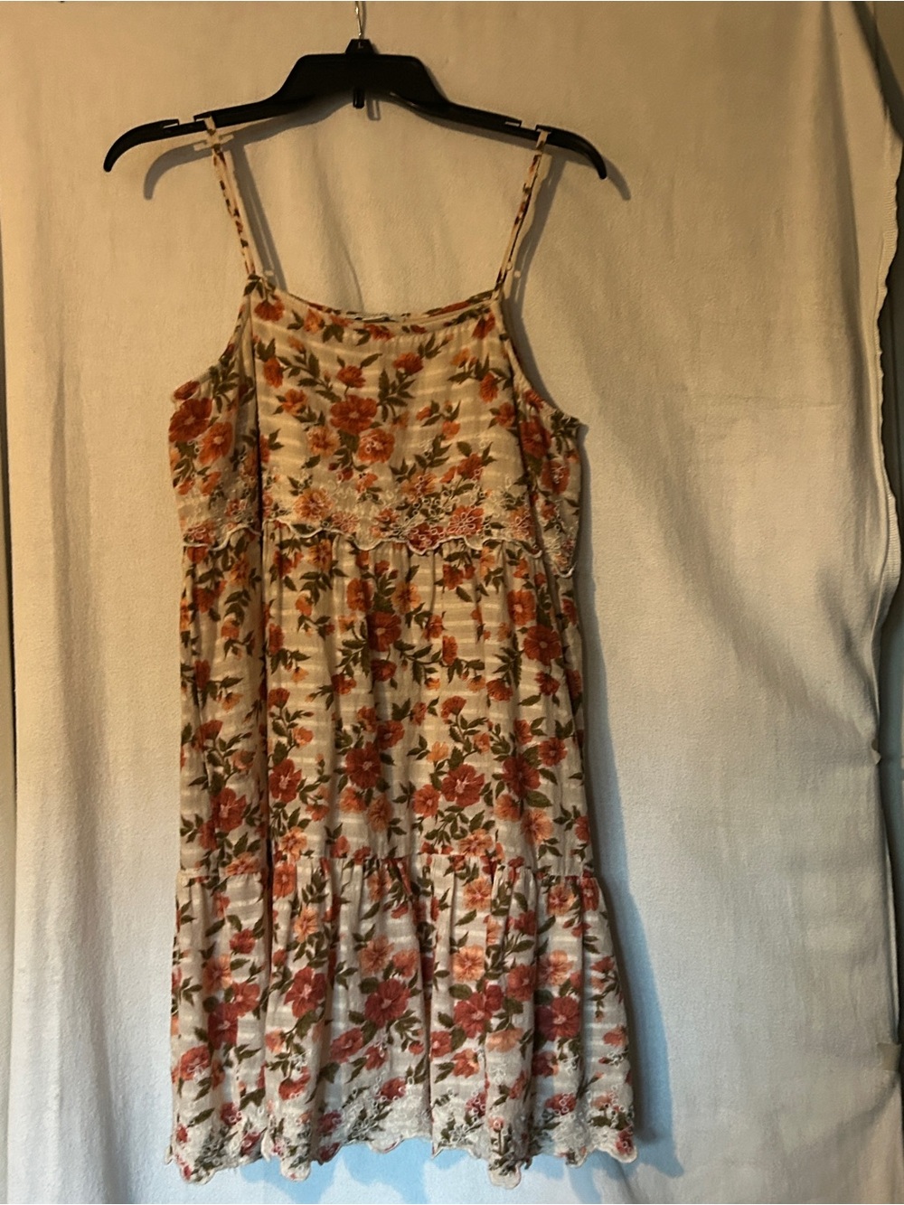 American Eagle Outfitters Cream Dress with Rust Floral Print - Picture 3 of 3